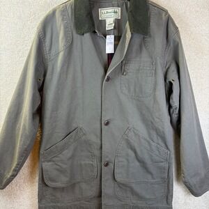 LL Bean Original Barn Jacket Men Medium Tall Canvas Chore Coat Green 187060 NEW